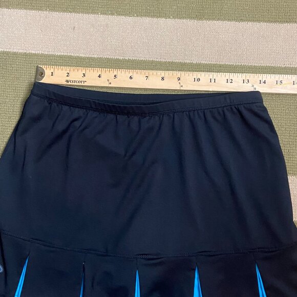 Bolle High Performance Size M Tennis Skirt Skort Black Teal Pleated Preppy Cheer - Picture 5 of 8